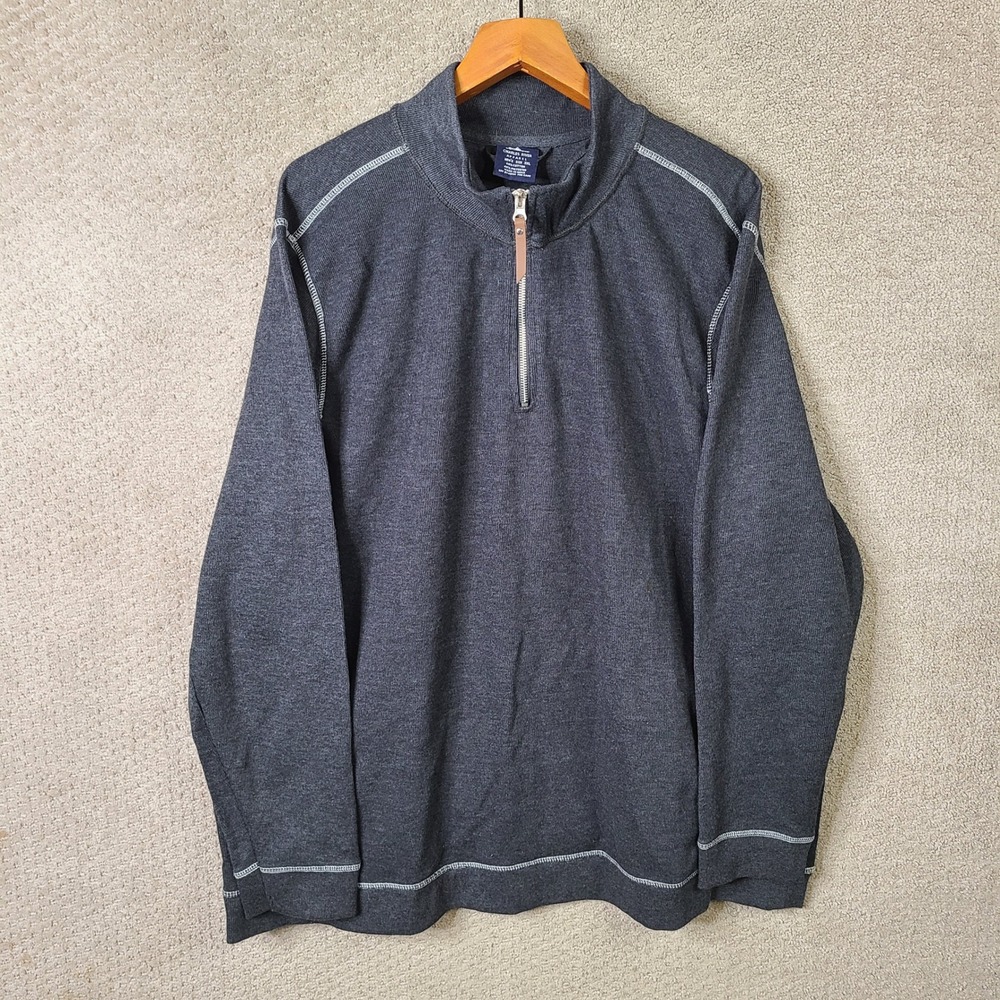 Charles River Pullover Mens 3XL Gray Quarter Zip Cotton Blend Casual Outdoor NEW